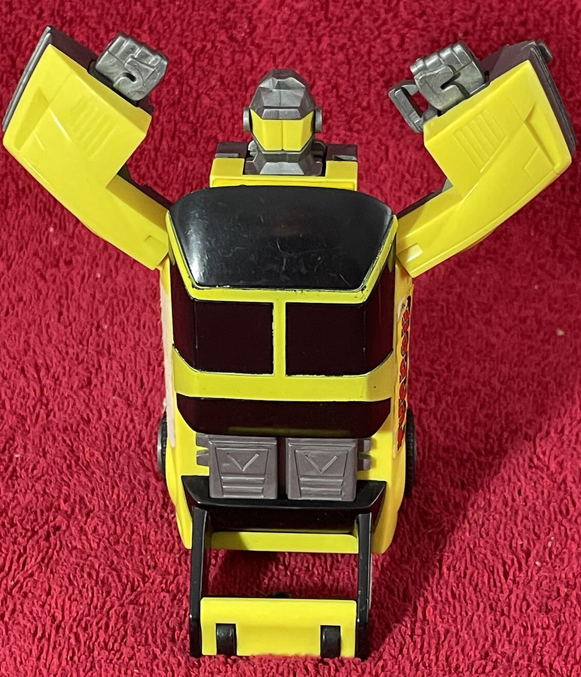 Ertl Pow-R-Trons Yellow Turboid Transform Robot 1985 Transformer Friction