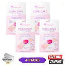 4 X Carnation Footcare Corn Caps 5's Medicated Plasters - Free Shipping