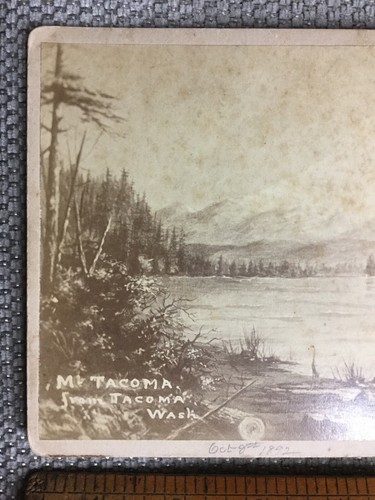 Vintage Cabinet Photo Of Mount Tacoma Washington Dated 1892 - Picture 2 of 8