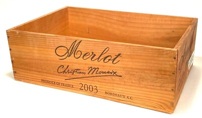 Wine Crate Box 2003 WOOD CHRISTIAN MOUEIX MERLOT BORDEAUX