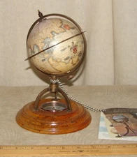 NWT Authentic Models Terrestrial GLOBE w/Compass GL019, 8" Desk Size Model