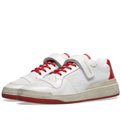Saint Laurent white and red SL24 Age low top sneaker