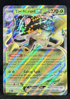 🔥Toedscruel ex Obsidian Flames 022/197 “Double Rare” TRUE Pokemon