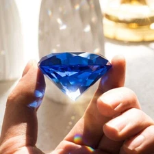 Blue Crystal Diamond 80mm Imitation Glass Gem Large DIY Home Decor Ornament