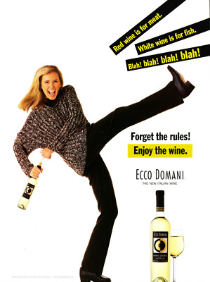 ECCO DOMANI WINE AD #1 RARE 1997 OUT OF PRINT 