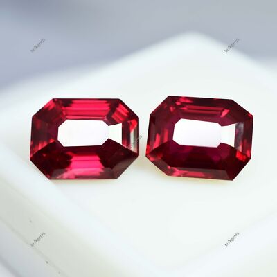 2 Pcs Natural Ruby Gemstone Very Good Ethical Faceted Mozambique 12x10x7 mm mm