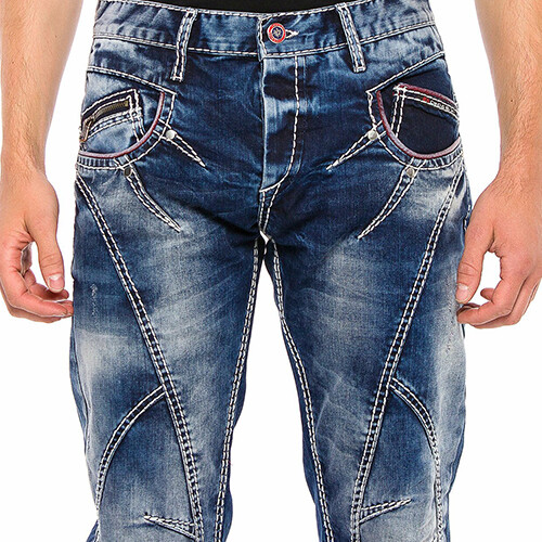 Cipo & Baxx CAMPTON Mens Jeans Denim Straight Cut CD563 all Sizes - Picture 1 of 9