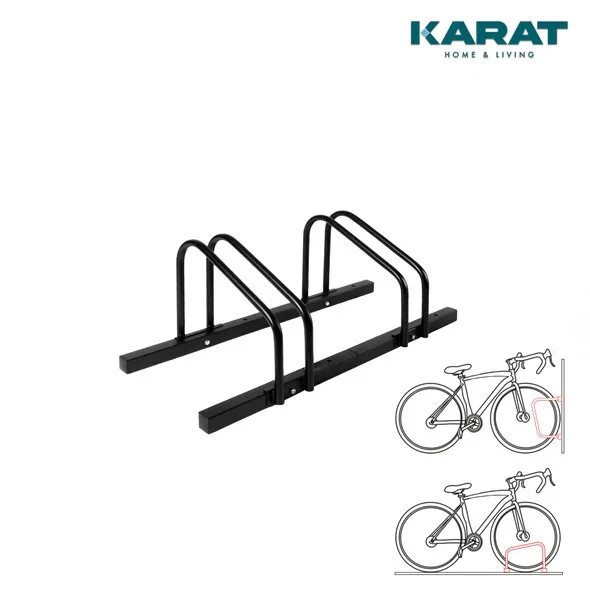 Fahrradständer 3 Fahrräder Aufstellständer Radständer Wand Bodenmontage Schwarz - Bild 4 von 4