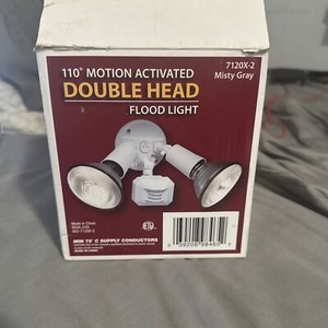 110 Degree Motion Activated Double Head Flood Light 7120X-2 Misty Gray