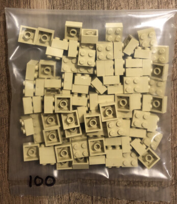 100 pcs LEGO MODULEX 2x2 Tan Brick Architecture Model Building