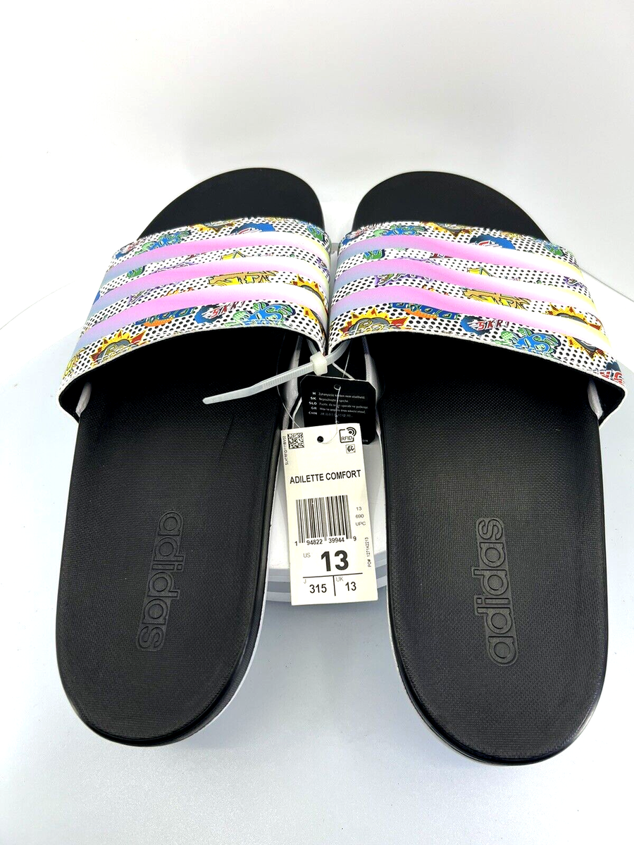 Adidas Adilette Comfort GW5039 Multicolor Slip-On Slide Sandal Shoes Size 13 Adidas Adilette Men Size 13 Comfort GW5039 Comics Slip-On  main image 2