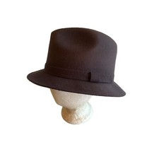 Designer Collection Brown Wool Fedora Hamburg Made in USA Size Large