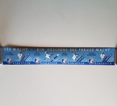 Schaufenster-Deko alt Staedtler Mars Füllhalter Kugelschreiber.. Reklame Plakat