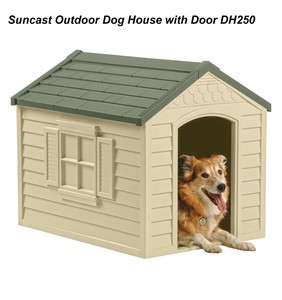 outdoor dog house with door