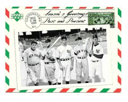 DEREK JETER MICKEY MANTLE 2004 UPPER DECK CHRISTMAS CARD GEHRIG FREE SHIPPING - Picture 1 of 2