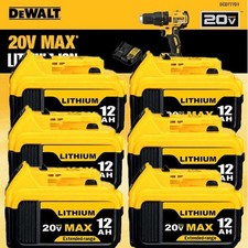 Pack 12.0AH For DeWalt 20V 20 Volt Max XR Lithium Ion Battery DCB206-2 DCB205-2