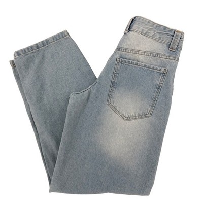 Bershka Light Wash Wide Leg Ballon Jeans Denim Pants Womens Size 02