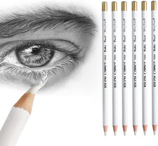 6 Pack Eraser Pencils For Sketching Charcoal Detail Erasing Artist Drawing Set