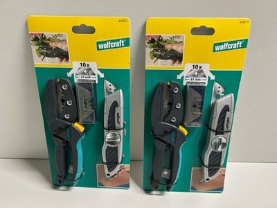 2 x Wolfcraft Allround-Schneide-Set, 3-tlg. Cuttermesser Trapezklingen