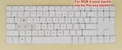 For HP OMEN Transcend 16-u 16-u0000 Keyboard RGB Backlit   Tastatur White #to