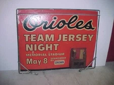 Baltimore Orioles Team Jersey Night Sign May 8 by Crown Gasoline 20"X16" w/Frame