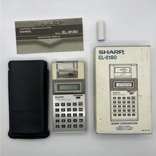 VTG NOS Sharp Elsi Mate EL-8180 Printing Calculator With Box Case Manual  Paper