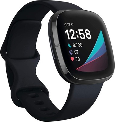 Fitbit Sense Smartwatch GPS Heart Rate Bluetooth Call/Text Health Watch Black