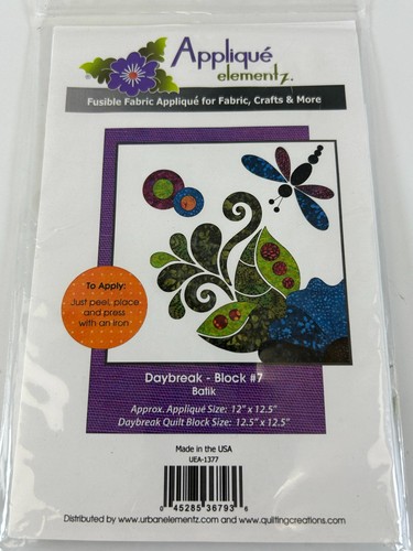 Appliqué Elementz Fusible Fabric Applique Quilt Block Kit Daybreak Block #7