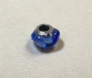 Pandora Blue Swirl Murano Glass Spacer Charm Bead