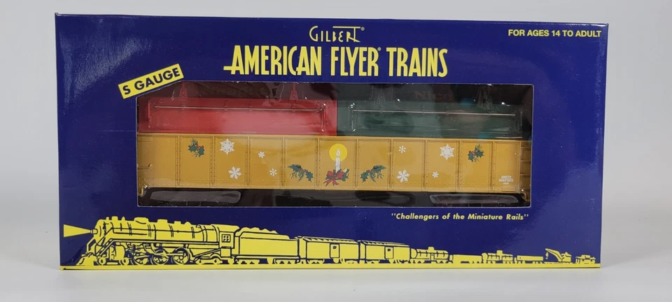 S-Gauge Lionel American Flyer 6-48572 Christmas Gondola W/Coil Covers NIB - Image 2 of 4