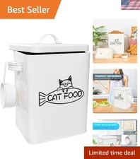 Durable Medium Pet Food Organizer with Rubber Seal & Metal Scoop - 2.5L Capacity