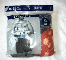 Stafford 5-Pack 100 Cotton Knit Boxer Shorts Underwear Men sz Small NEW 