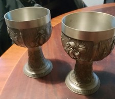 Pair Of  German Pewter Goblets