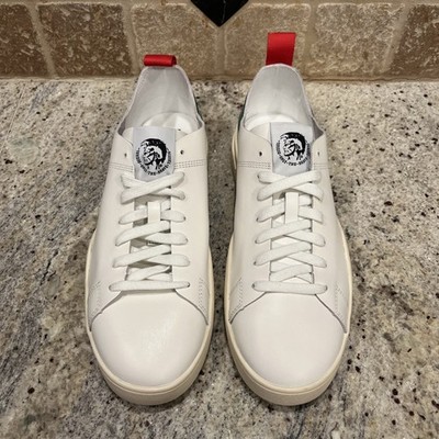 Diesel S-Clever Low Sneakers Men 12 US 45 EU Star White Jelly Belly Leather NIB