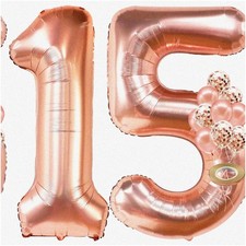 Rose Gold 15th Birthday Balloon Set