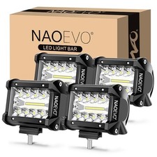 4 Inch LED Pod Lights, 240W 24,000LM LED Fog/Driving/Off Road Lights 4 Pcs
