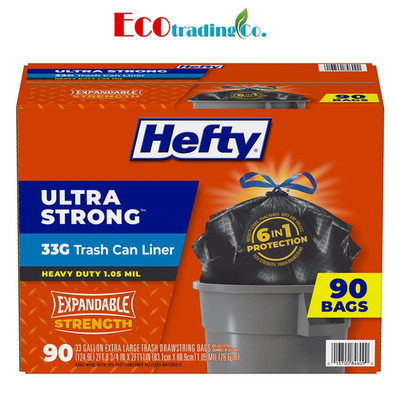 Hefty Ultra Strong Drawstring Trash Bags, Unscented (33 gal., 90ct) Great Price