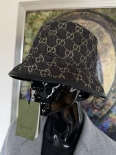 GUCCI 576371 GG Monogram Denim Bucket Hat Fis...