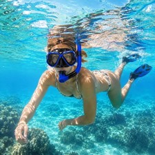 Adjustable Snorkel Set with Flippers Adult Anti-Fog Diving Set Dry Snorkel 