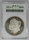 1879-S Morgan Dollar ANACS MS64PL Soapbox  holder