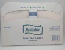 2 Packs Reliable Disposable Toilet Seat Covers Half Fold Qty 250 Sheets Per Pack