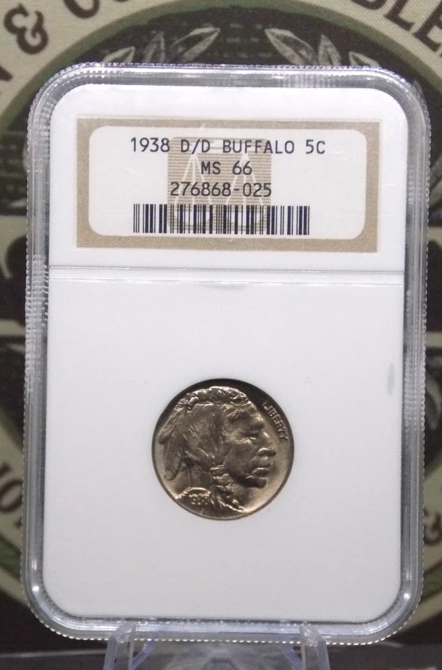 1938 "D/D" Indian Head BUFFALO Nickel 5c NGC MS66 #025 Gem BU Unc ECC&C, Inc. - Image 4 of 4