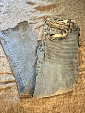 Zara jeans. Light distress. Size 10. Medium wash. Raw edge on legs