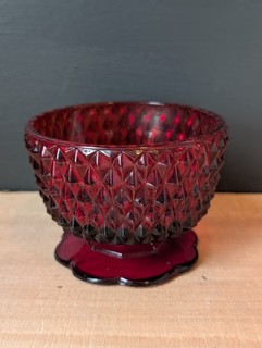 Vintage Flash Coated Red Diamond Point Fairy Lamp Base