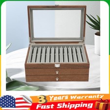 Walnut Wood Fountain Pen Display Case Holder Pen Display Box Storage Pen 34Slots