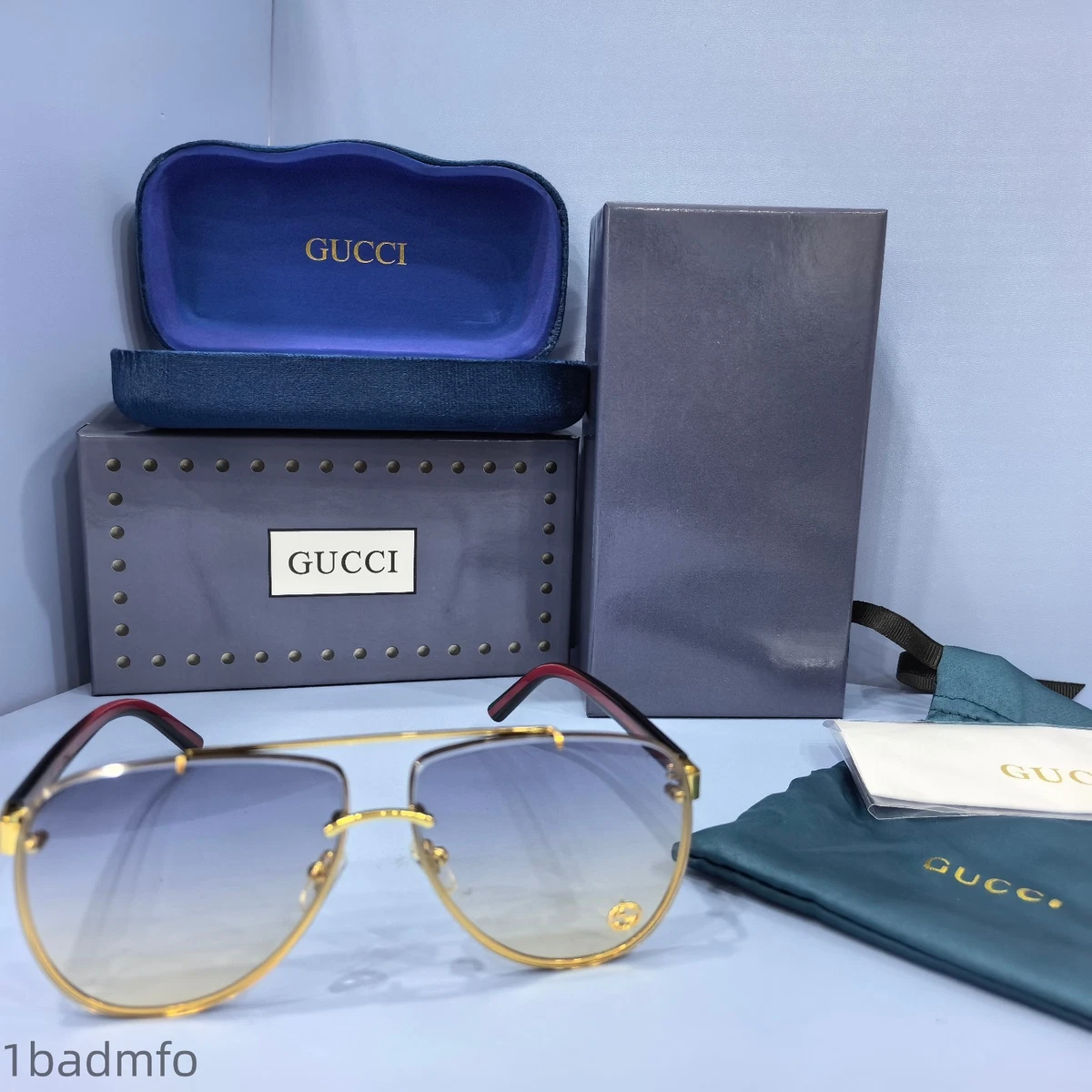 Gucci Aviator Gold Sunglasses for Men for sale | eBay