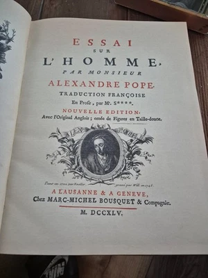 livre ancien-Pope- Essai sur l'Homme , TRES RARE- 1745 - Photo 1/4