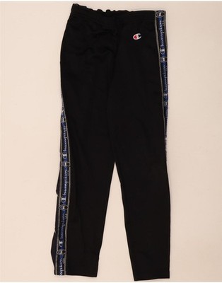 Champion Mens Graphic Tracksuit Trousers Small  Black Polyester BY08