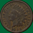 1894 Indian Head Cent Fine F Coin #39728