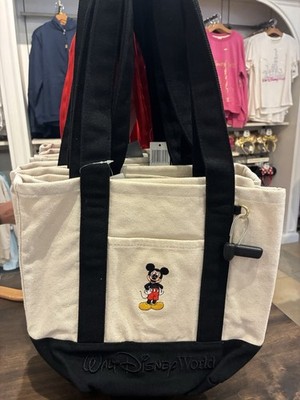 2026 Walt Disney World Park Mickey Mouse Black Canvas Mini Tote Bag New